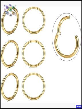 Dainty Tiny Huggie Hoop Earrings 16G Surgical Steel Hinged Earring